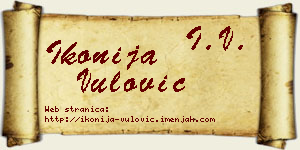 Ikonija Vulović vizit kartica